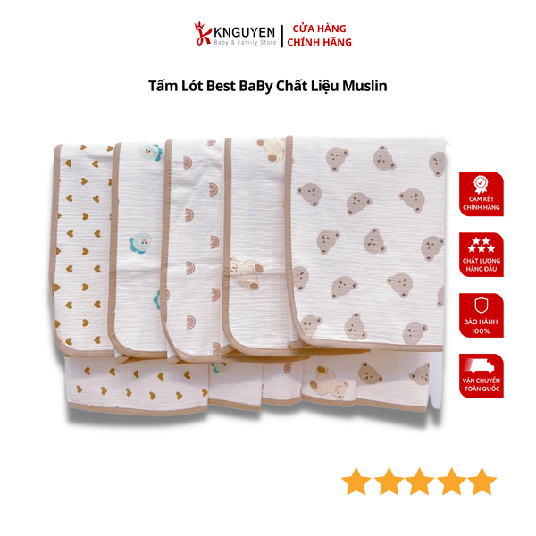  Tấm Lót Best BaBy Chất Liệu Muslin Cho Bé 