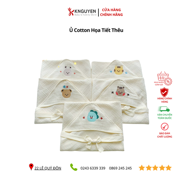  Ủ Cotton Họa Tiết Thêu 