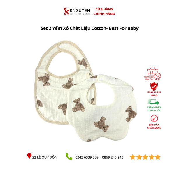  Set 2 yếm xô chất liệu cotton- Best for Baby 