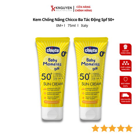  Kem chống nắng 3 tác động SPF 50+ Chicco 0m+ 