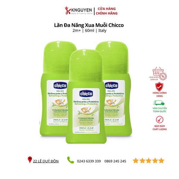  Lăn Đa Năng Xua Muỗi Chicco 60ml (2m+) 