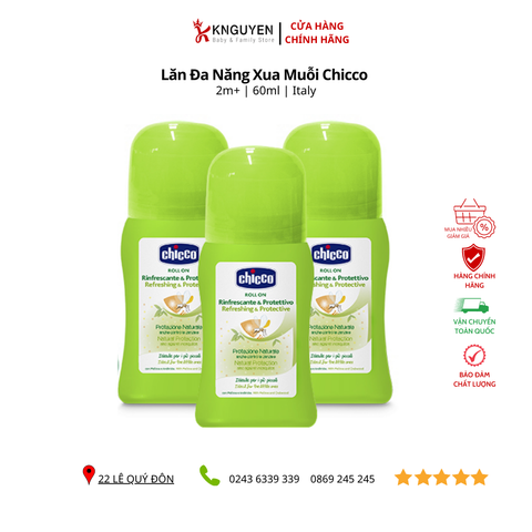  Lăn Đa Năng Xua Muỗi Chicco 60ml (2m+) 