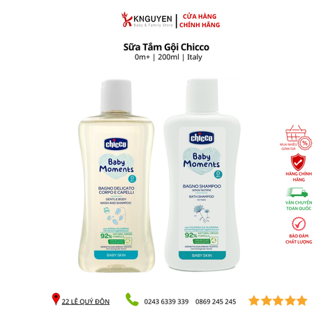  Sữa Tắm Gội Chicco 200ml (0m+) 