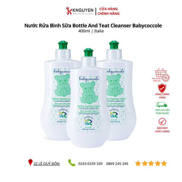  Nước rửa bình sữa Bottle and teat cleanser Babycocole 400ml 