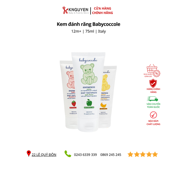  Kem đánh răng Babycoccole các vị 75ml 12M+ 