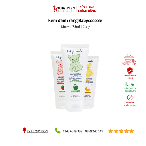  Kem đánh răng Babycoccole các vị 75ml 12M+ 