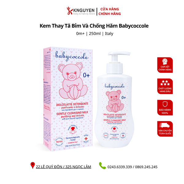  Kem thay tã bỉm và chống hăm Babycoccole 0M+ (250ml) 