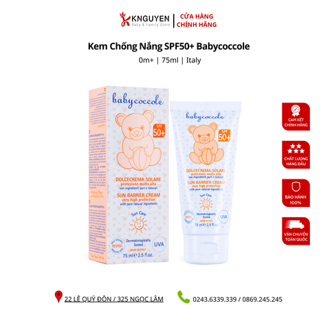  Kem chống nắng SPF50+ Babycoccole 0M+ 