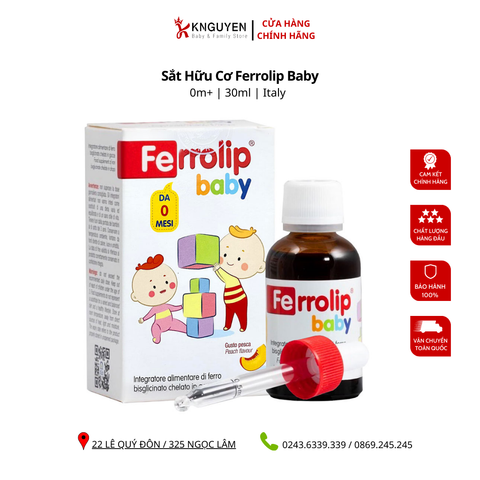  Sắt Hữu Cơ Nhỏ Giọt Ferrolip Baby 30ml 