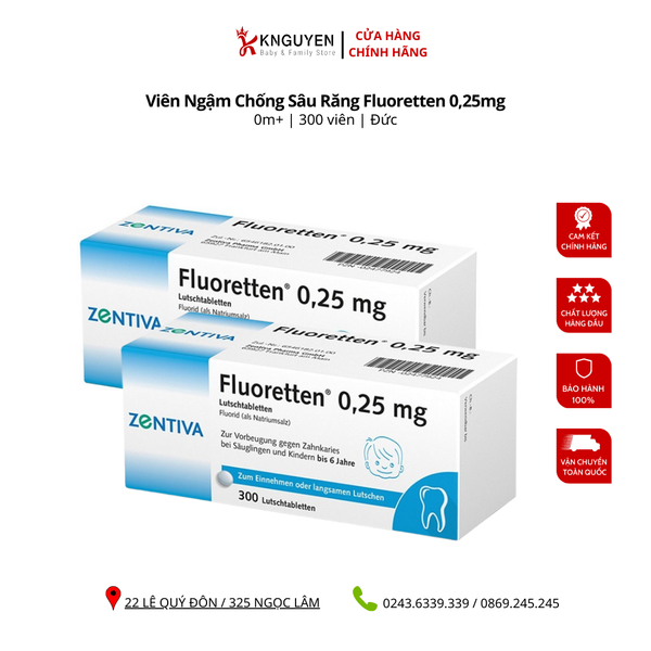  Viên ngậm chống sâu răng Fluoretten 0,25mg 