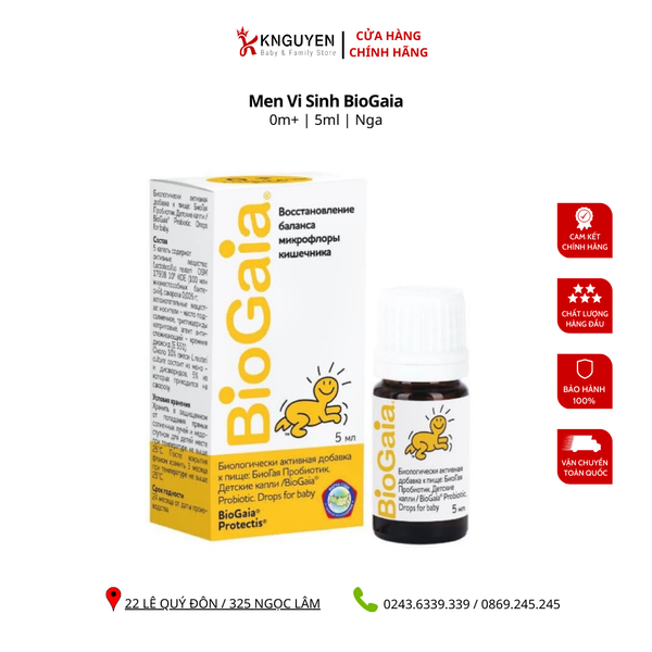  Men vi sinh Biogaia Nga lọ thủy tinh 