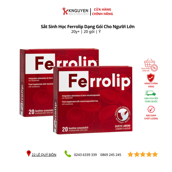  Sắt Sinh Học Ferrolip Dạng Gói Cho Người Lớn 