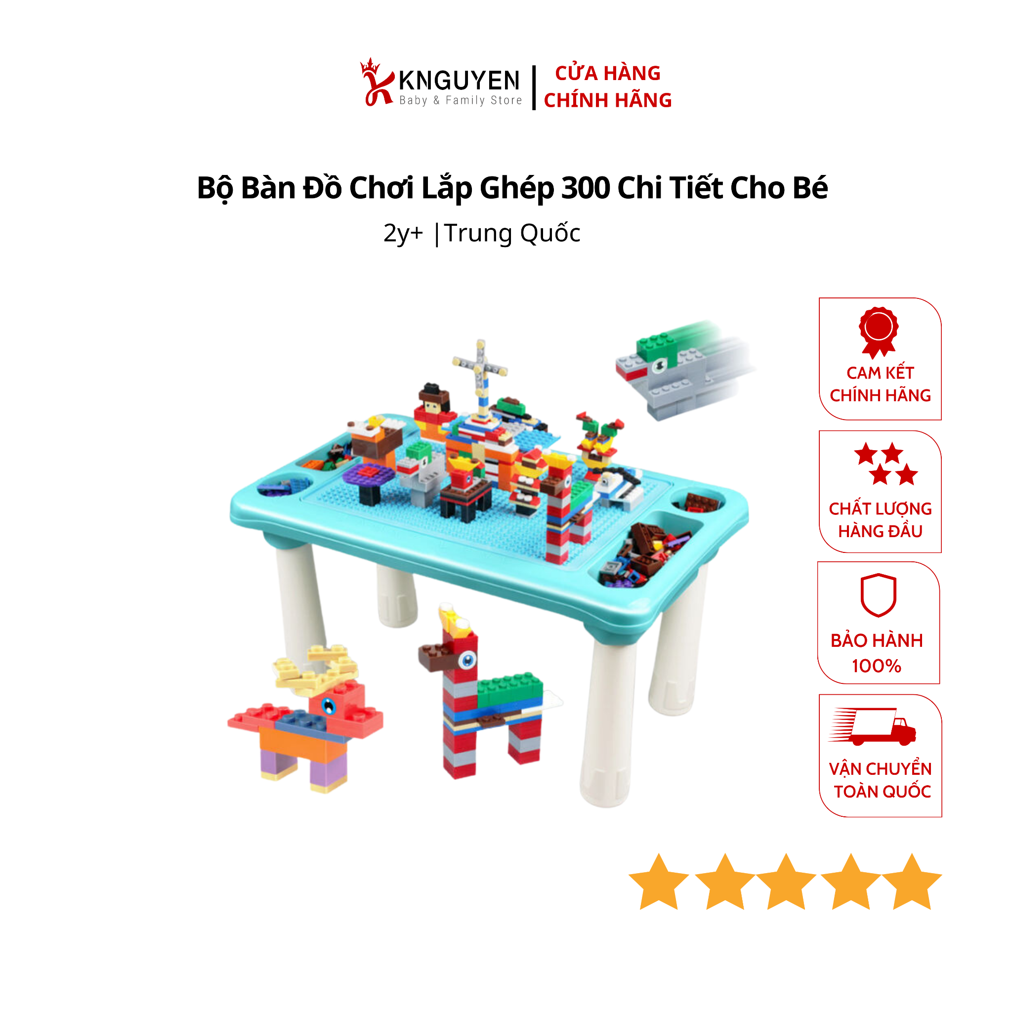  Bộ Bàn Đồ Chơi Lắp Ghép 300 Chi Tiết Cho Bé 