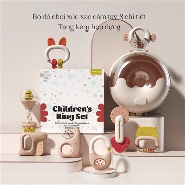  Set gặm nướu 8 món Children's Ring Set (3M+) 