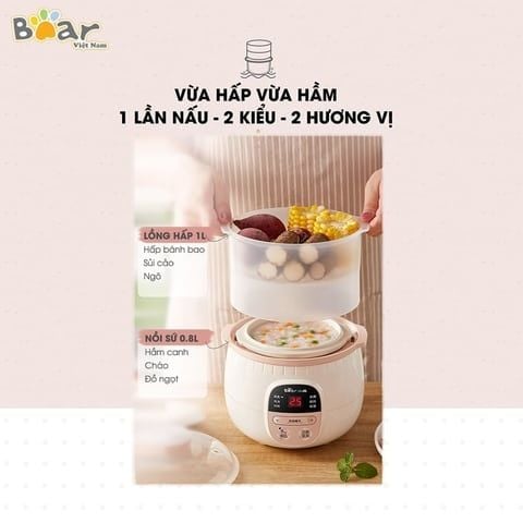  Nồi nấu chậm Bear 0,8L SUBE001 