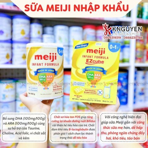  Sữa Meiji Infant Formula Ezcube  thanh  (20 Thanh) Hàng NK 
