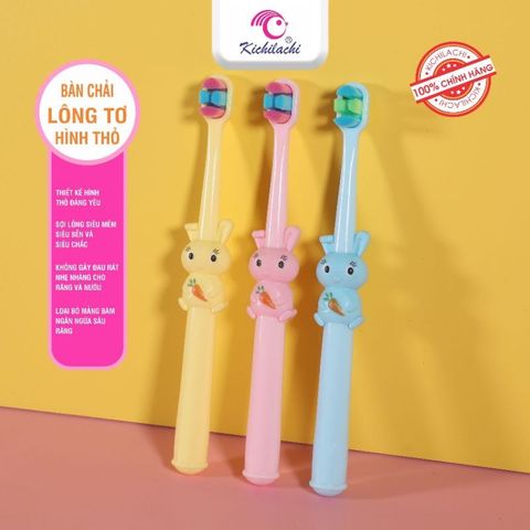  Bàn chải đánh răng Kichi thỏ dễ thương bàn chải lông tơ cho bé tập đánh 
