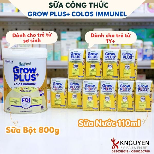  Sữa Bột Pha Sẵn GrowPlus Colos Immunel Nutifood (110ml) 