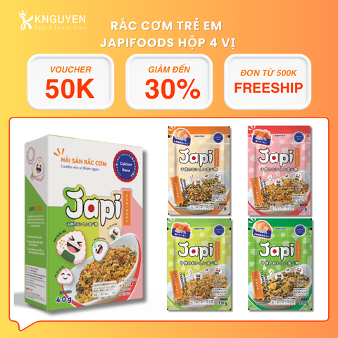  Rắc cơm trẻ em JAPIFOODS Hộp 4 vị 