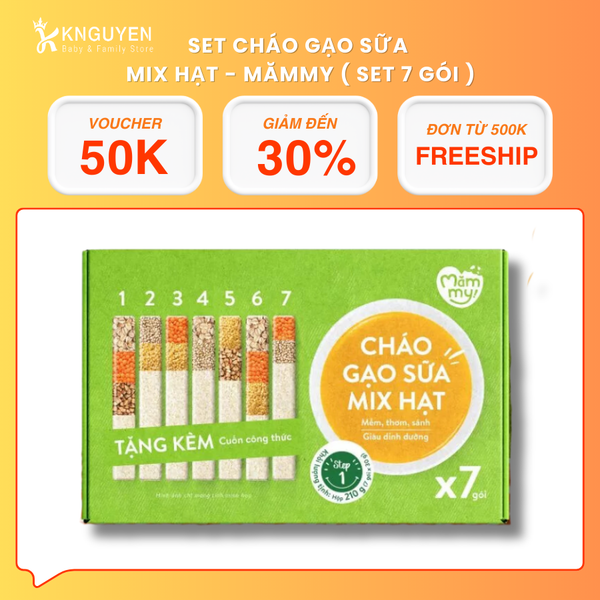  Set cháo gạo sữa mix hạt - MămMy ( set 7 gói ) 