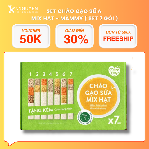  Set cháo gạo sữa mix hạt - MămMy ( set 7 gói ) 