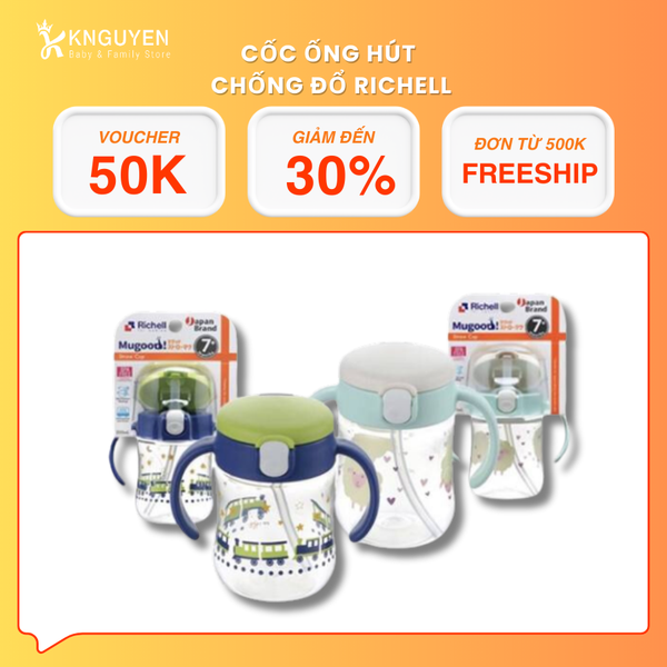  Cốc Ống Hút Chống Đổ Richell 