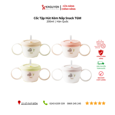  Cốc Tập Hút Kèm Nắp Snack TGM 