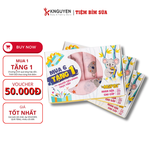  Khăn sữa cao cấp Mipbi 2 lớp 70% sợi tre + 30% cotton mềm mại 