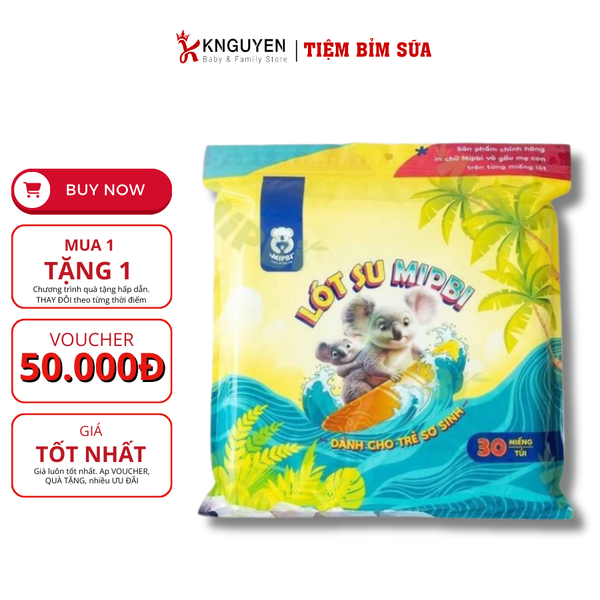  Miếng Lót Phân Su Cao Cấp Mipbi (30miếng) 