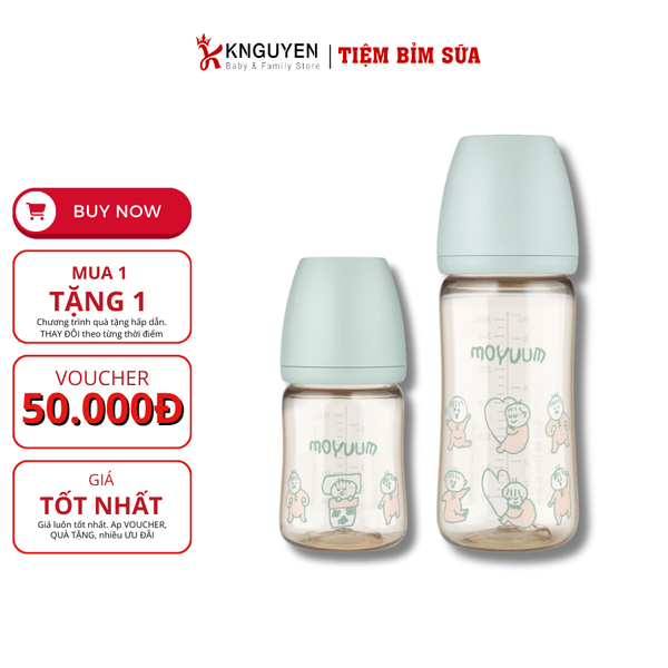  Bình Sữa PPSU Moyuum All-in-one Phiên Bản Ogu Ogu (Kèm Núm) 