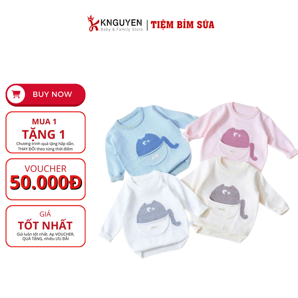  Áo len 3D baby cat Hrnee 