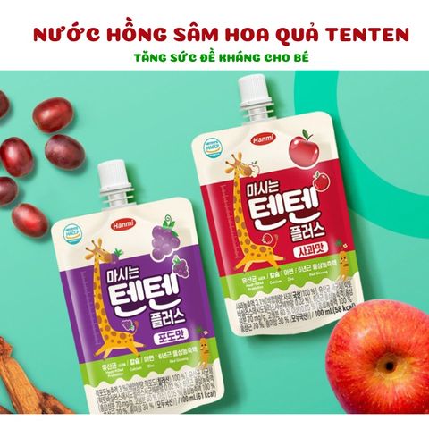  Nước Hồng Sâm Hoa Quả Tenten Hanmi 100ml (1y+) 