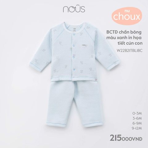  Bộ cài thẳng dài chần bông in họa tiết - Nous 