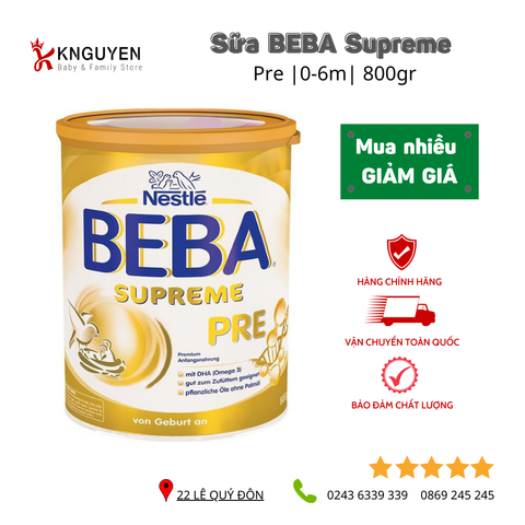  Sữa bột BEBA Supreme Đức 800g 
