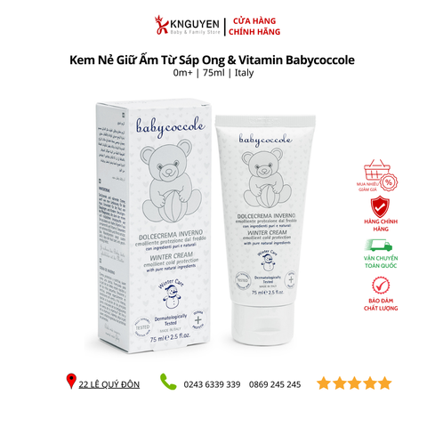  Kem nẻ giữ ấm từ sáp ong và vitamin Babycoccole 75ml (0M+) 