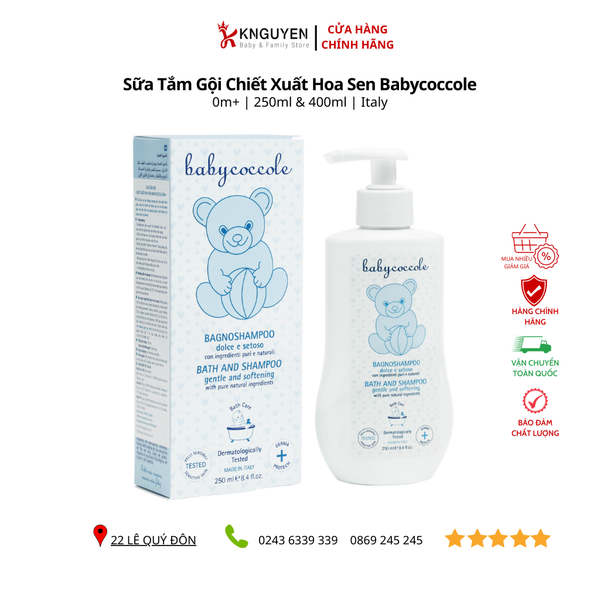  Sữa tắm gội chiết xuất hoa sen Babycoccole 