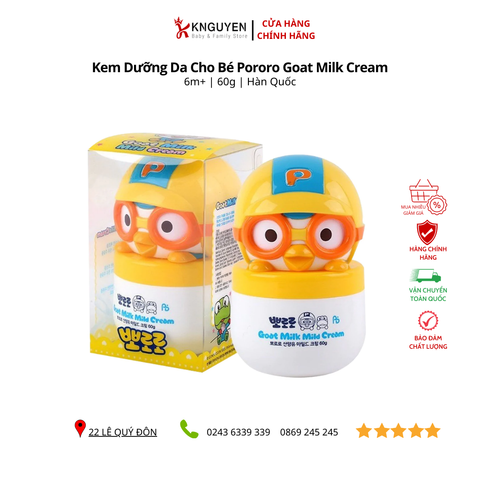  Kem Dưỡng Da Cho Bé Pororo Goat Milk Cream 60g (6m+) 