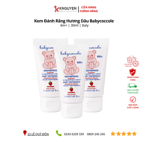  Kem đánh răng Babycoccole hương dâu 30ML (6M+) 