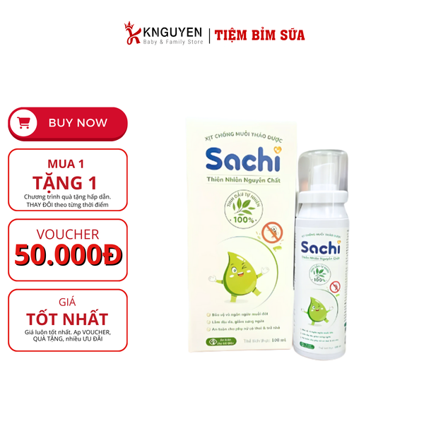  Xịt Chống Côn Trùng Sachi Thảo Dược 100ML 