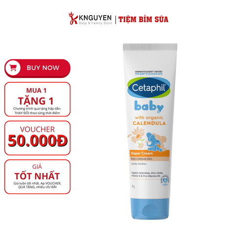  Kem chống hăm tã dịu lành Cetaphil Baby Diaper Cream Calendula 70g (Hàng công ty) 
