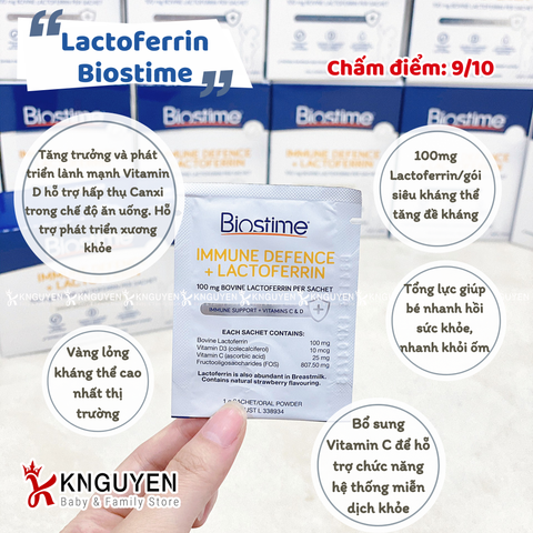  Biostime Immune Defence + Lactoferrin - Hỗ Trợ Tăng Sức Đề Kháng 