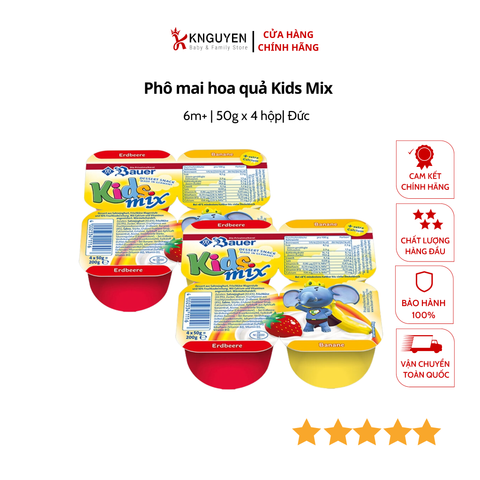  Phô mai hoa quả Kids Mix (vỉ 4 hộp) 