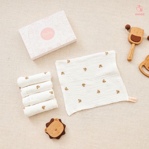  Set 3 khăn sợi tre 4 lớp cao cấp Umibe 