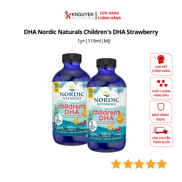  DHA Nordic Naturals Children's DHA Strawberry (1-6Y) - 119ml 