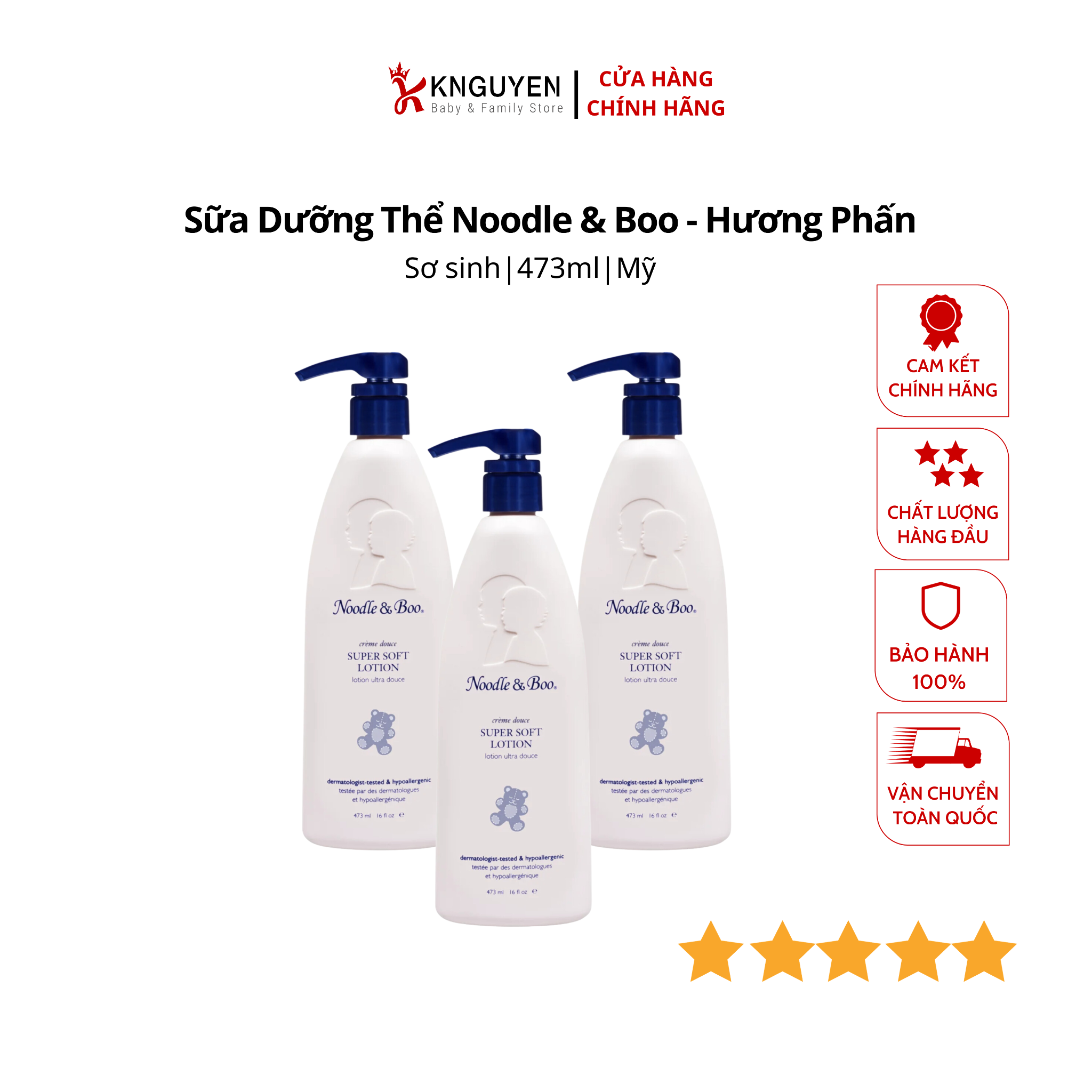  Sữa Dưỡng Thể Noodle & Boo 473ml - Hương Phấn 