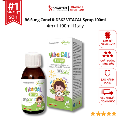  Bổ Sung Canxi & D3K2 VITACAL Syrup 100ml 