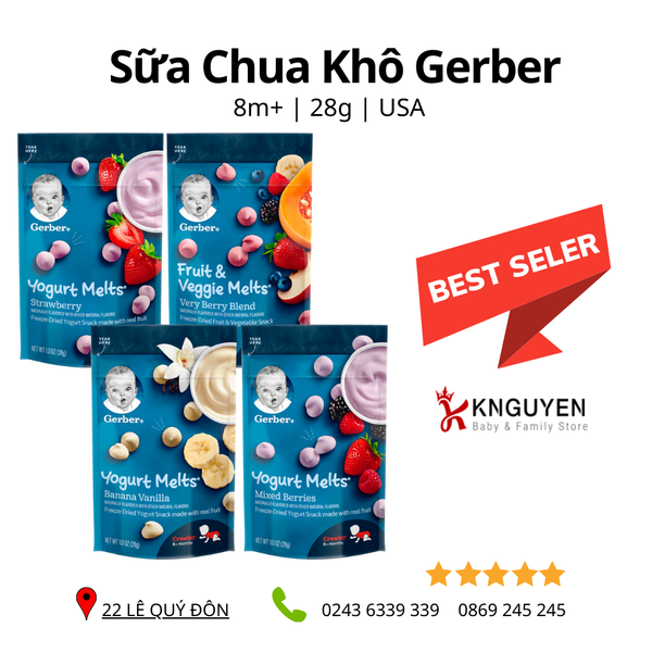  Sữa Chua Khô Gerber 28g USA 