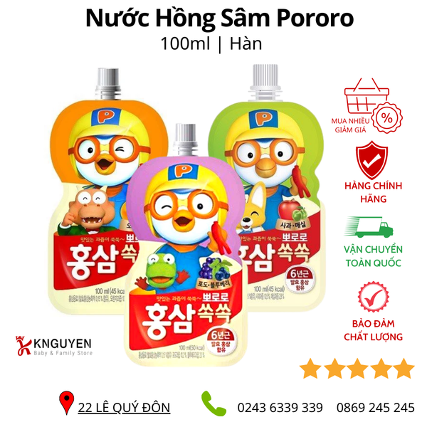  Nước Hồng Sâm Pororo Hàn Quốc 