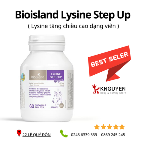  Lysine Bio island - tăng chiều cao (dạng viên) 