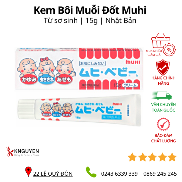  Kem bôi muỗi và côn trùng đốt Muhi 15g cho bé sơ sinh Nhật 